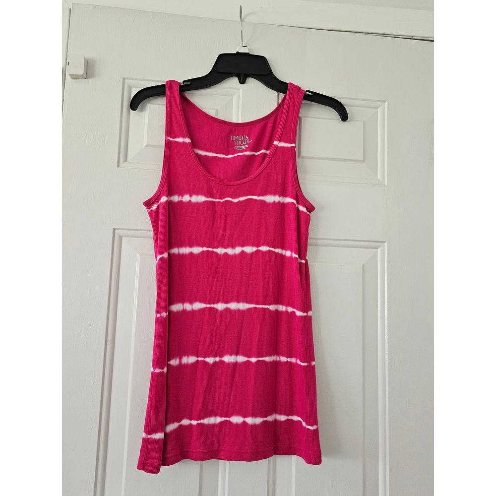 Time and Tru Tank Kids Size‎ L 12-14 Pink Excellent Tie Dye Ribbed dress